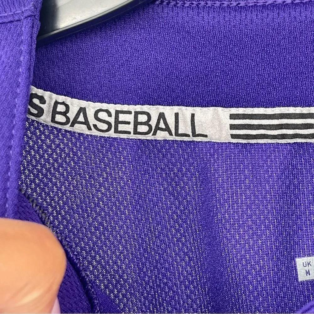 Adidas Men’s Purple Diamond King Elite Two-Button Baseball Jersey Medium